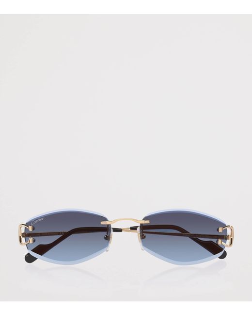 Cartier Blue Ct0467S Irregular Sunglasses