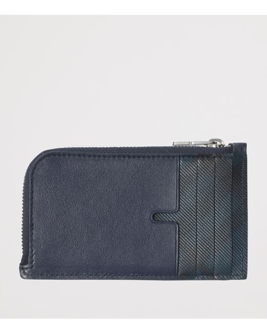 Burberry Blue Leather Ekd Zipped Card Holder for men