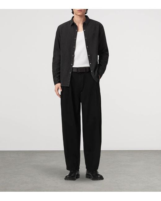 AllSaints Black Becco Trousers for men