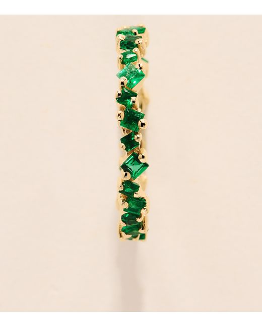 Suzanne Kalan Metallic And Emerald La Fantaisie Cosmic Eternity Ring