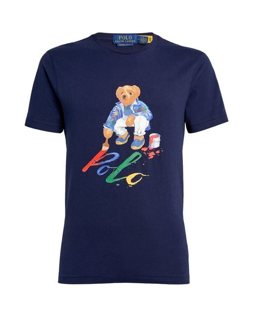 Polo Ralph Lauren Blue Cotton Polo Bear T-shirt for men