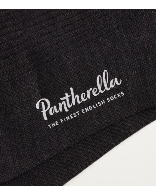 Pantherella Black Merino Wool-Blend Naish Long Socks for men