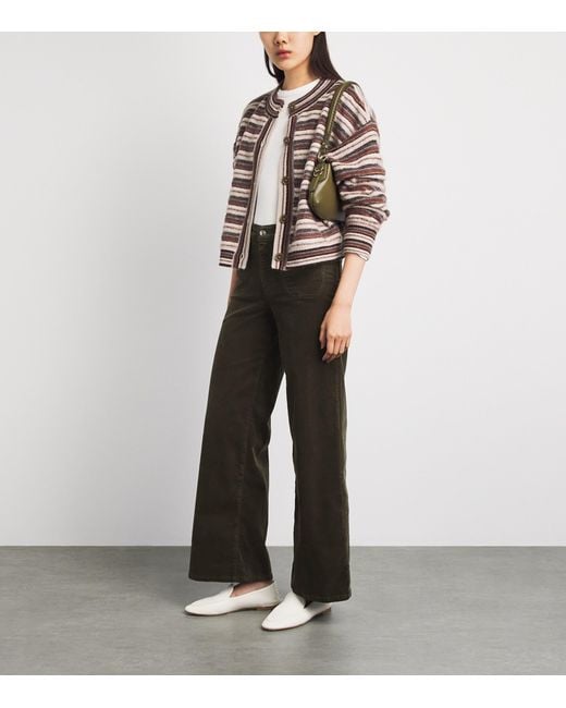 FRAME Black Corduroy Le Slim Palazzo Wide-Leg Jeans
