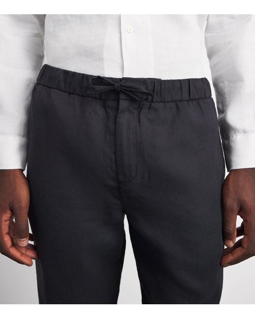 Frescobol Carioca Black Cotton-Linen Oscar Chinos for men