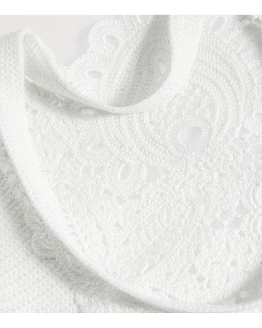 Sandro White Crochet Tote Bag
