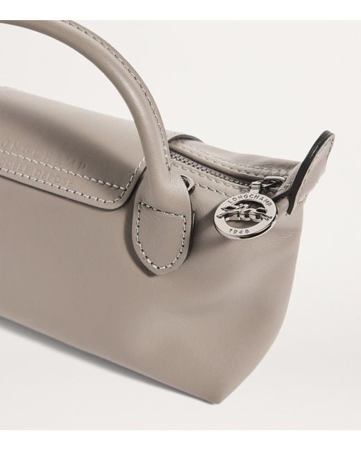 Longchamp Gray Extra-Small Leather Le Pliage Xtra Pouch