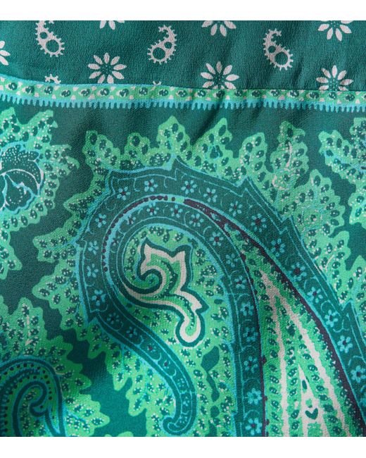 BOTEH Green Silk Elba Harem Trousers