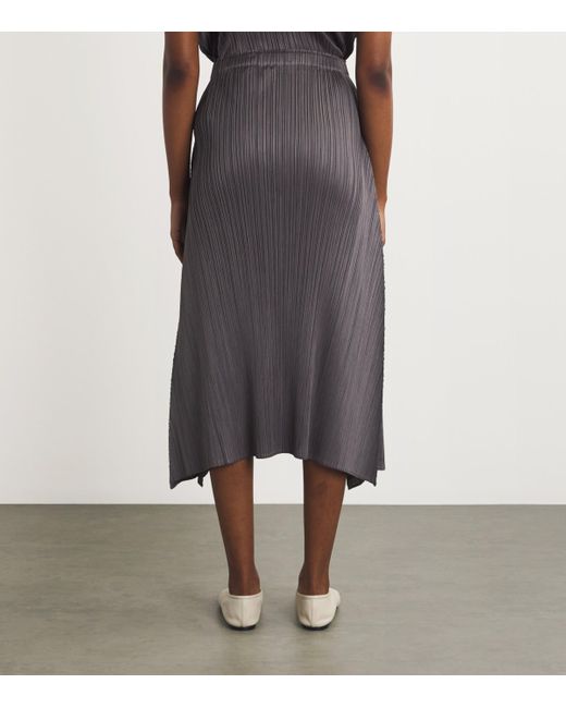 Pleats Please Issey Miyake Gray Efficient Square Midi Skirt