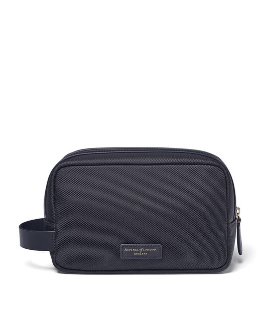 Aspinal Blue Logo-Detail Wash Bag for men