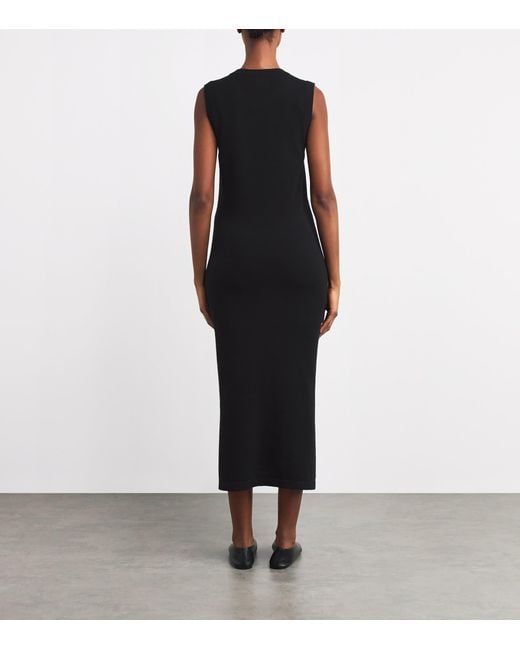 Harrods Black Cashmere Sleeveless Midi Dress