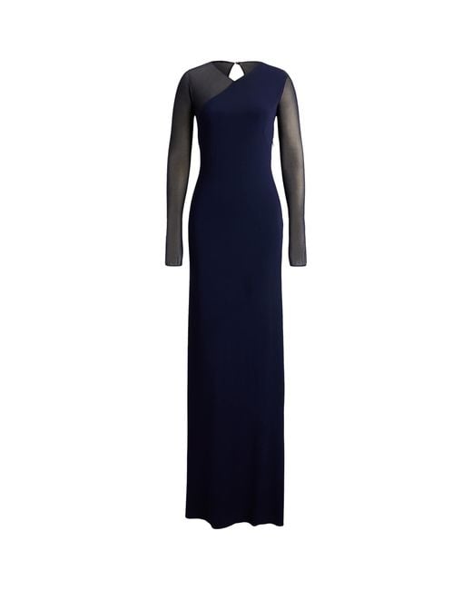 Ralph Lauren Jersey Brynn Maxi Dress in Blue | Lyst