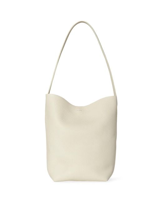 The Row White Small Leather Park Tote Bag