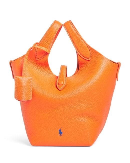 Polo Ralph Lauren Orange Small Leather Polo Play Cross-Body Bag
