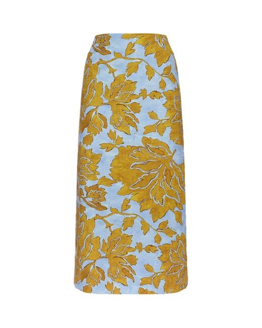 LaDoubleJ Yellow Stretch-cotton Pencil Skirt
