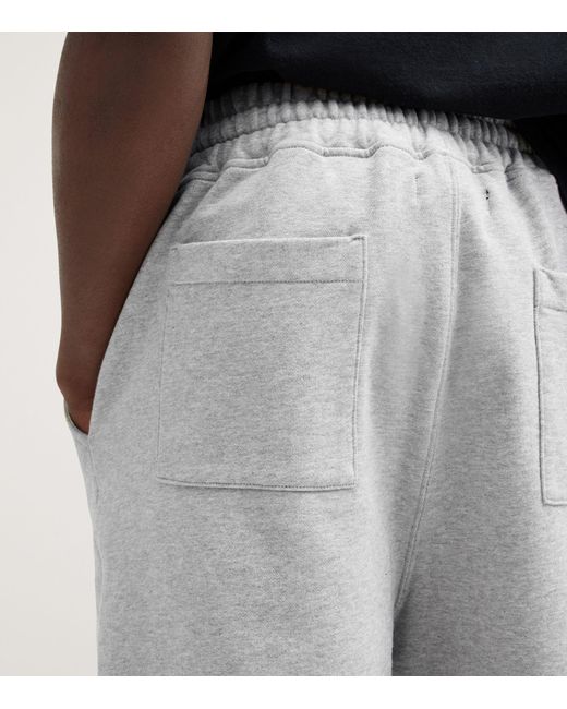 AllSaints Gray Organic Cotton Underground Sweatshorts for men
