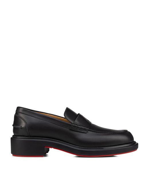 Christian Louboutin Black Leather Urbino Loafers for men