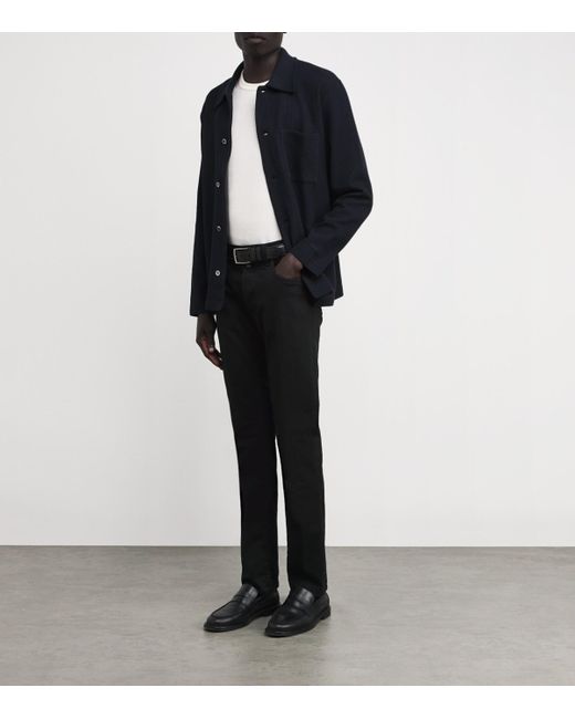 Jacob Cohen Black Crocodile Skin-Patch Bard Slim Jeans for men