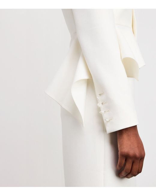 Roland Mouret White Crepe Peplum Jacket
