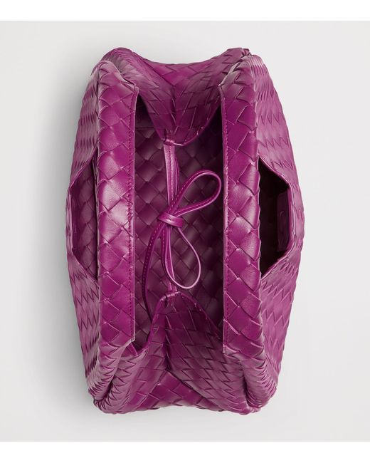 Bottega Veneta Purple Medium Leather Campana Shoulder Bag