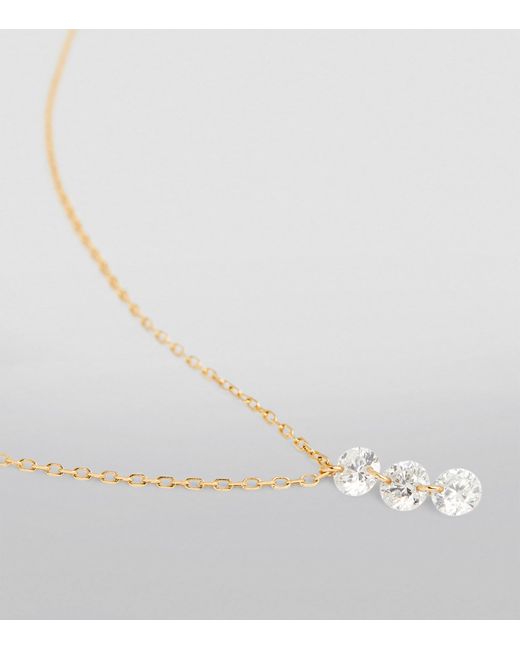 PERSÉE Metallic And Diamond 3-Stone Danaé Necklace