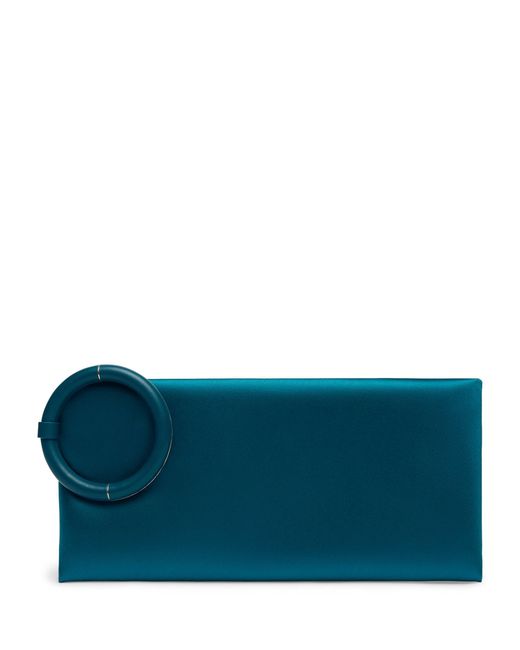 Tom Ford Blue Satin Ring Clutch