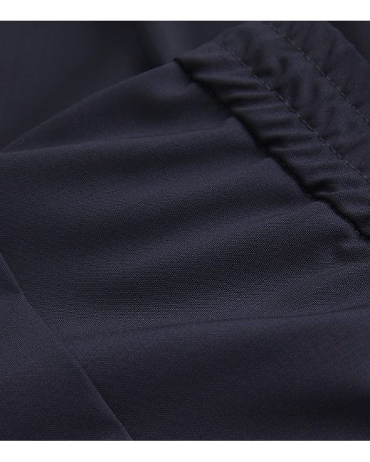 Barena Blue Virgin Wool Drawstring Trousers for men