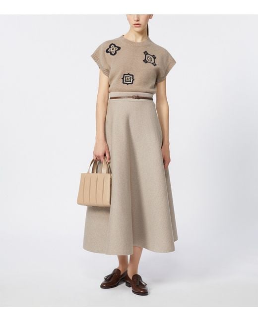Max Mara Natural Jersey Tech Midi Skirt