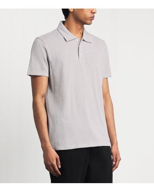 PAIGE White Cotton Demille Polo Shirt for men