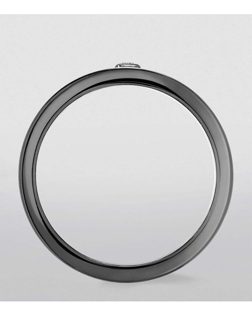 Messika Black Move Titanium Brushed Titanium And Diamond Ring