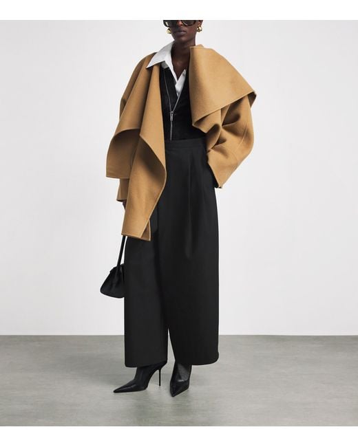 Source Unknown Black Pleated Wide-Leg Leiko Trousers
