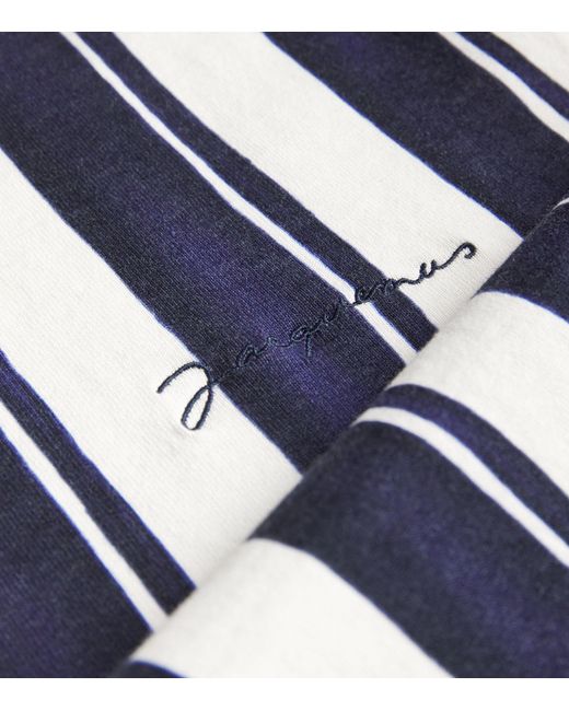 Jacquemus Blue Cotton Striped T-shirt for men
