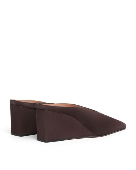 Alaïa Brown Suede Cube Wedge Mules 75