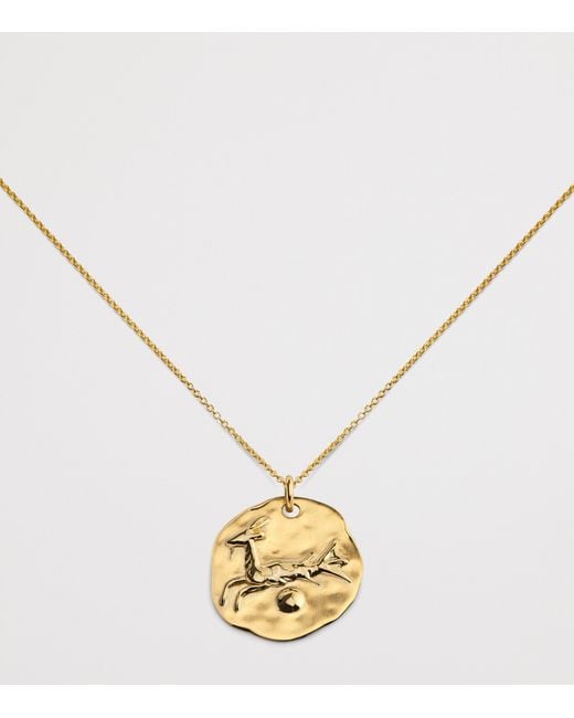 Monica Vinader Metallic Vermeil Zodiac Capricorn Necklace