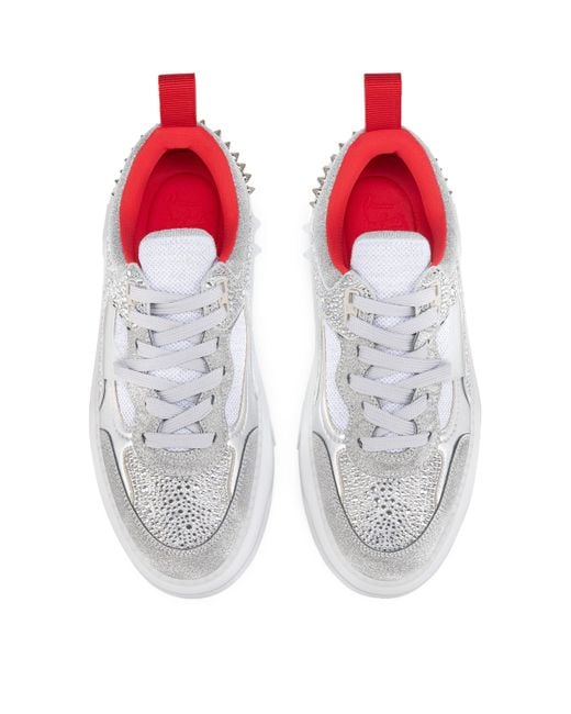 Christian Louboutin White Astroloubi Donna Strass Sneakers