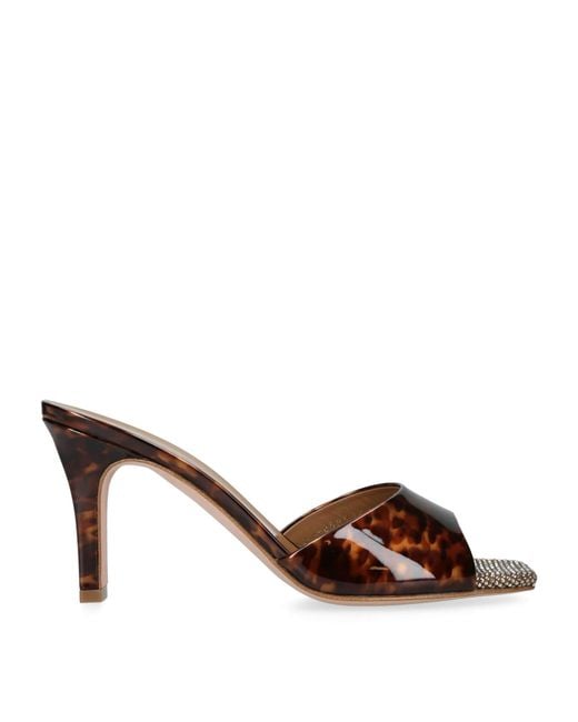 Gina Brown Patent Leather Yasmin Heeled Mules 85