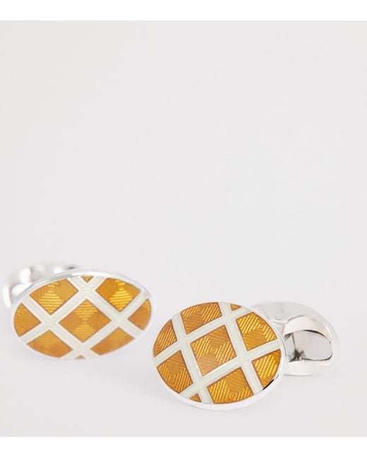 Deakin & Francis Metallic Sterling And Enamel Cufflinks for men