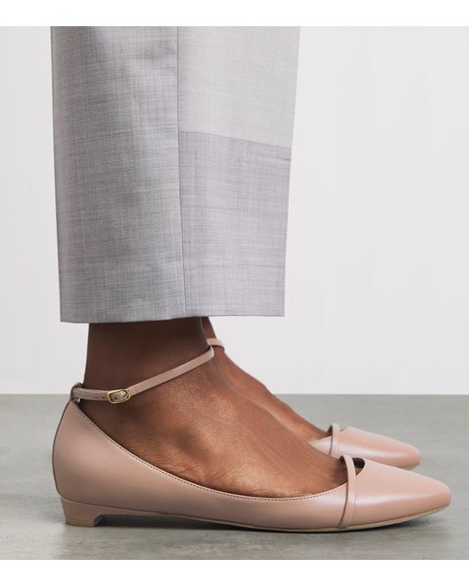Malone Souliers Pink Leather Mary Ballet Flats 10