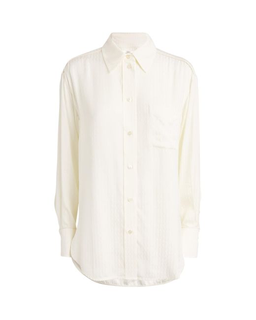 Victoria Beckham White Satin Monogram Shirt