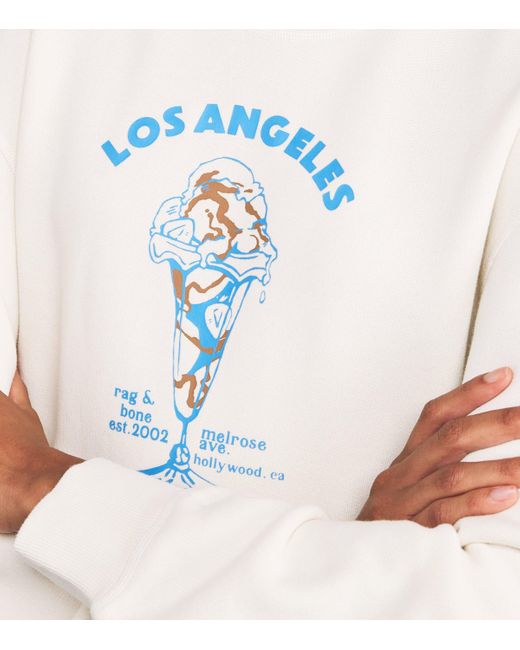 Rag & Bone White Cotton-Blend Printed Sweatshirt