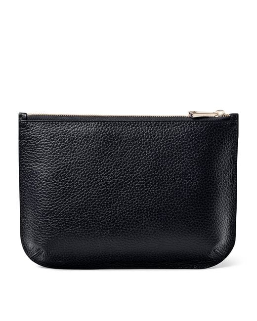 Aspinal Black Large Leather Ella Pouch