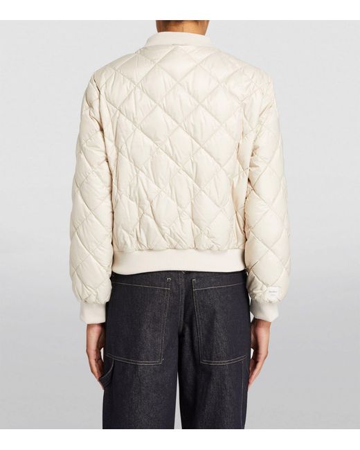 Max Mara White Quilted Bomber Jacket