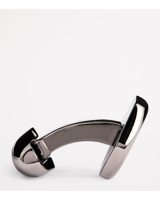 Babette Wasserman Natural Rhodium-Plated Hexagon Cufflinks for men