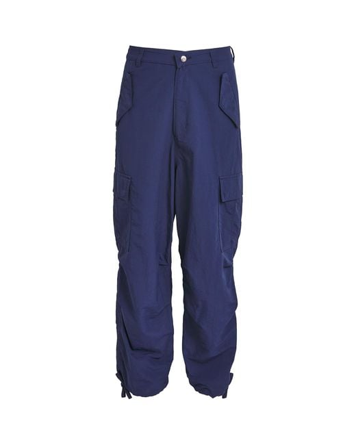 Rhude Blue Parachute Cargo Trousers for men