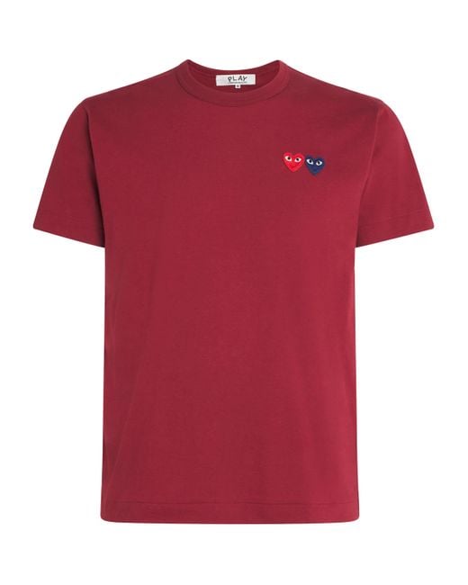 COMME DES GARÇONS PLAY Embroidered Double-Heart T-Shirt for men