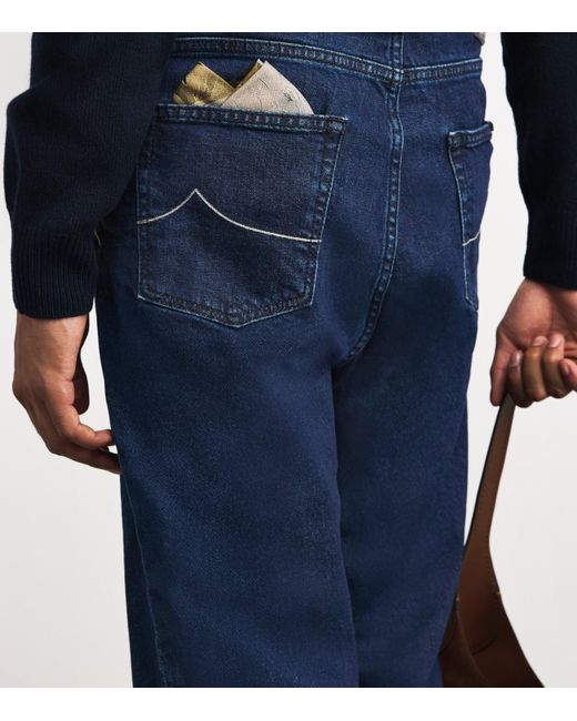 Jacob Cohen Blue Stretch-Cotton Sean Relaxed Jeans for men