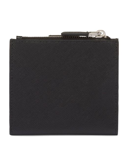 Prada Black Saffiano Leather Bifold Card Holder for men