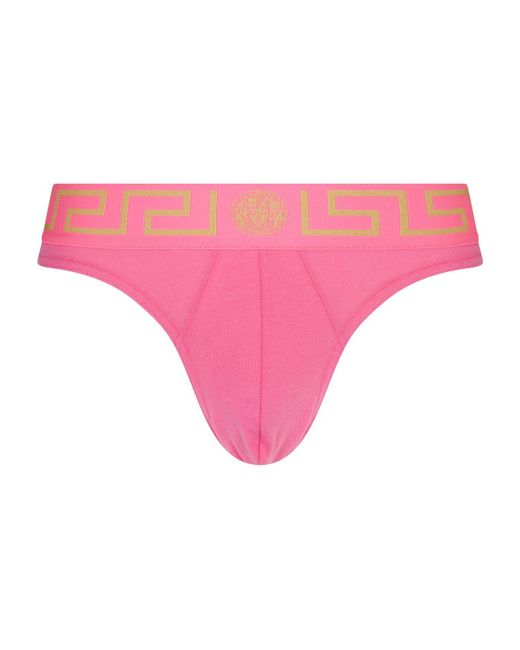 Versace Iconic Greca Thong in Pink for Men | Lyst Canada