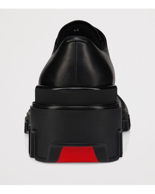 Christian Louboutin Black Trott Dune Leather Derby Shoes