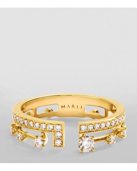 Marli New York Metallic And Diamond Avenues Index Ring