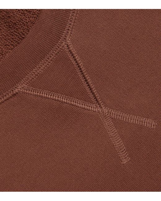 Sunspel Brown Cotton Loopback Sweatshirt for men